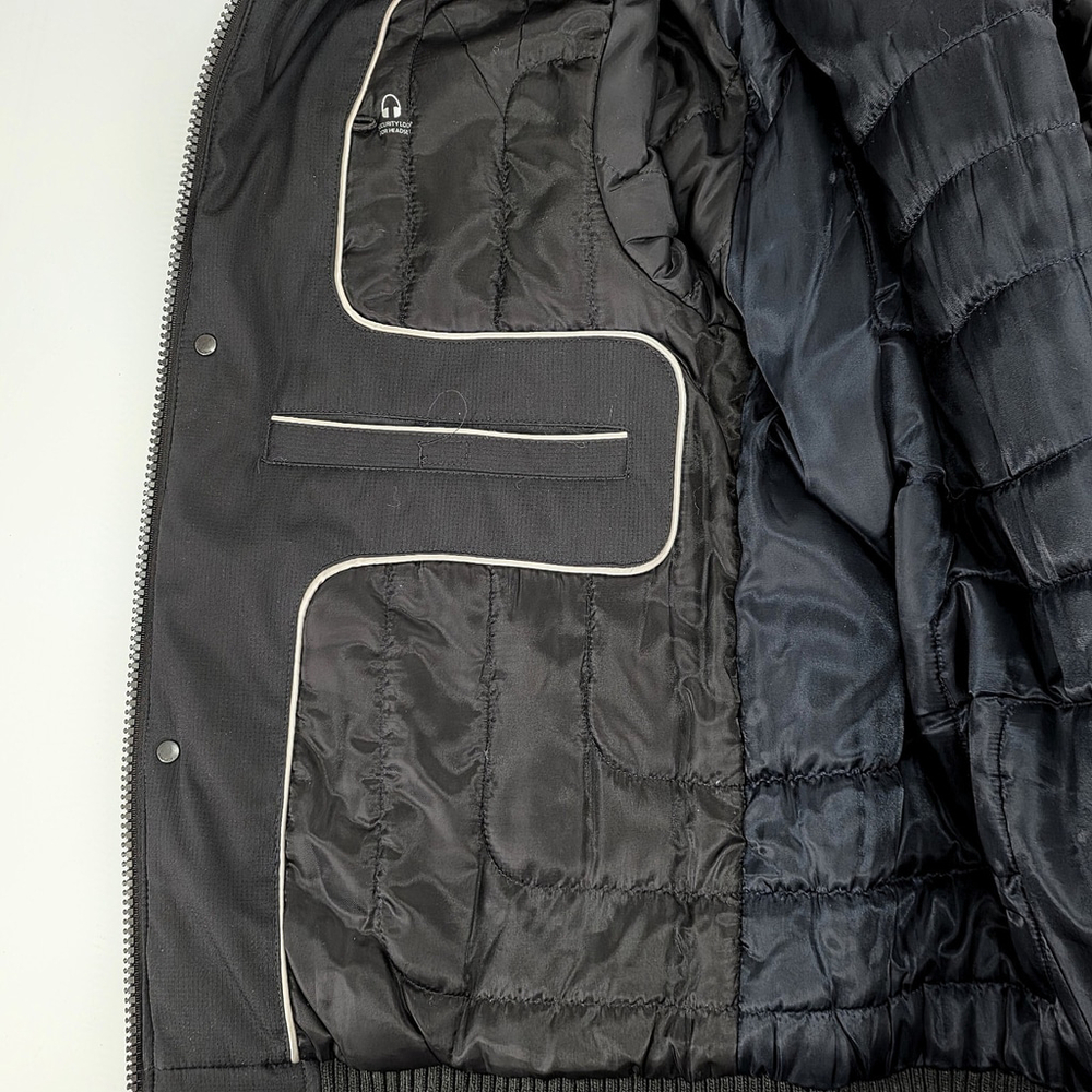 Calvin Klein Bomber Jacket Mens Small Black Water Resistant Windbreaker Ripstop - Picture 9 of 16